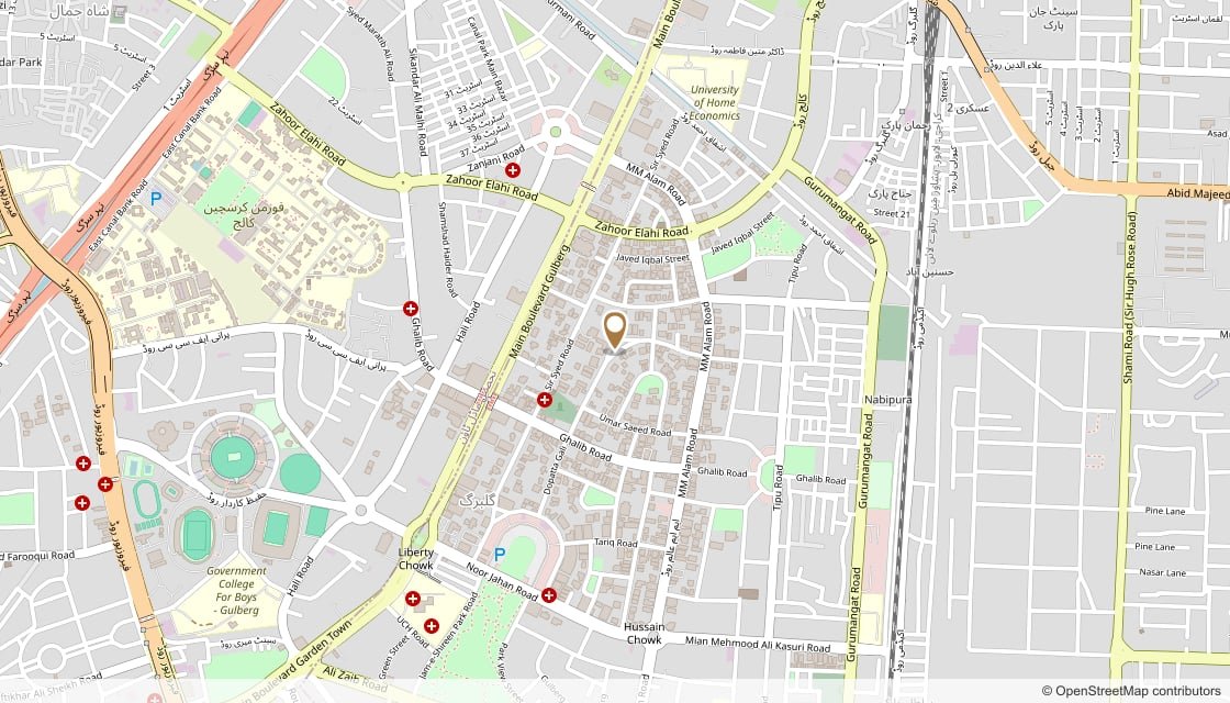 Location plan — Al Hafeez Suites, 69-B2, Gulberg-III, Lahore